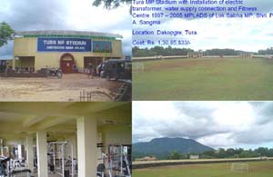Tura M.P. Stadium with installation of Electric Transformer,Water Supply Connection and Fitness Centre