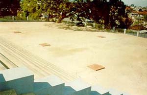 Near view of top of underground water tank in Auxilium Convent, Nongthymmai