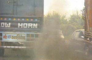 Air-pollution by vehicular traffic in Jowai